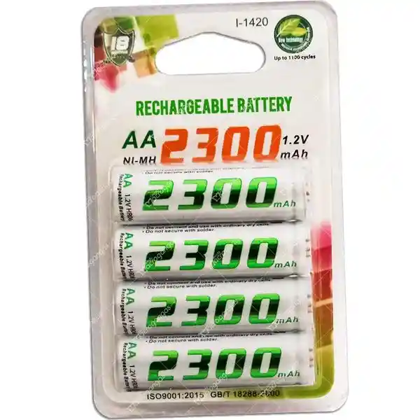 4 Pilas Baterías Aa Recargables Ironbat 2300 Mah