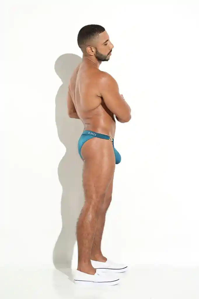 Talla L Luxe Sport Bikini Bañador Hombre Azul Petróleo Lycra Blokes