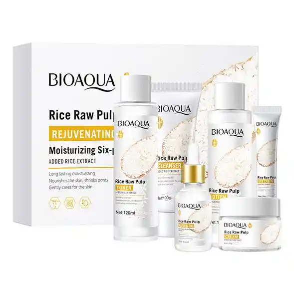 Bioaqua Kit Facial De Arroz X 6 Aclarante E Hidratante