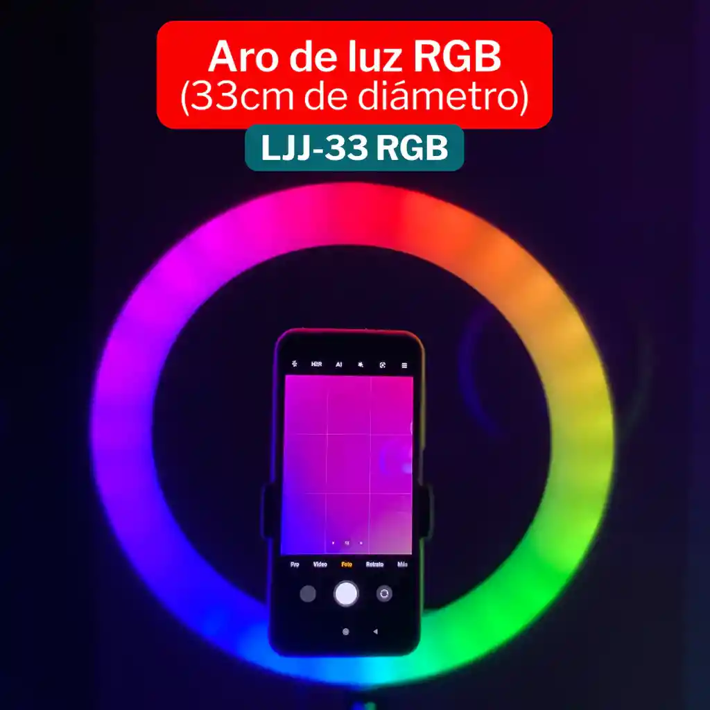 Aro De Luz Rgb De 33cm + Tripode
