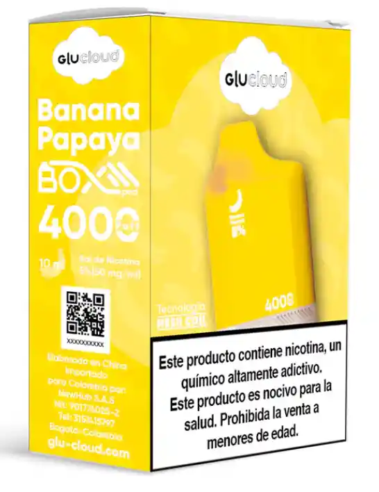 Glucloud Box Pod Banana Papaya / 4000 Puffs