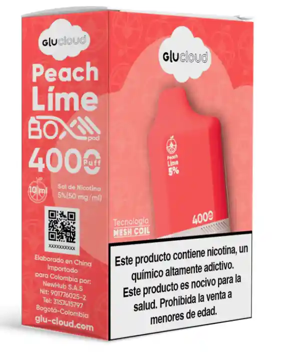 Glucloud Box Pod Peach Lime / 4000 Puffs