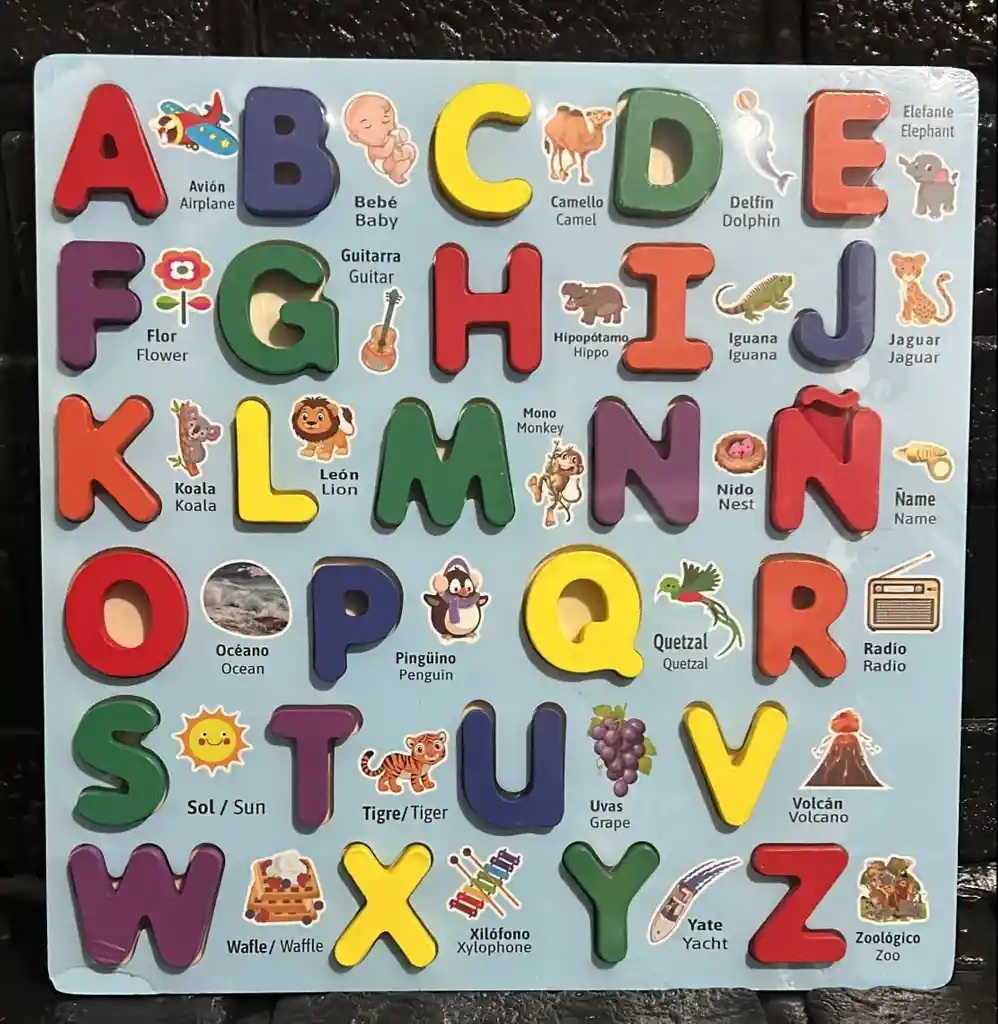 Rompecabezas Abecedario Madera Juego Didactico 30x30