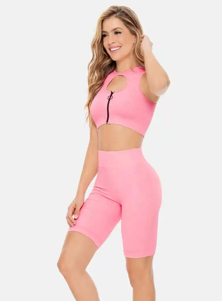 Top Deportivo Mujer Con Cierre Sin Costuras Talla Única