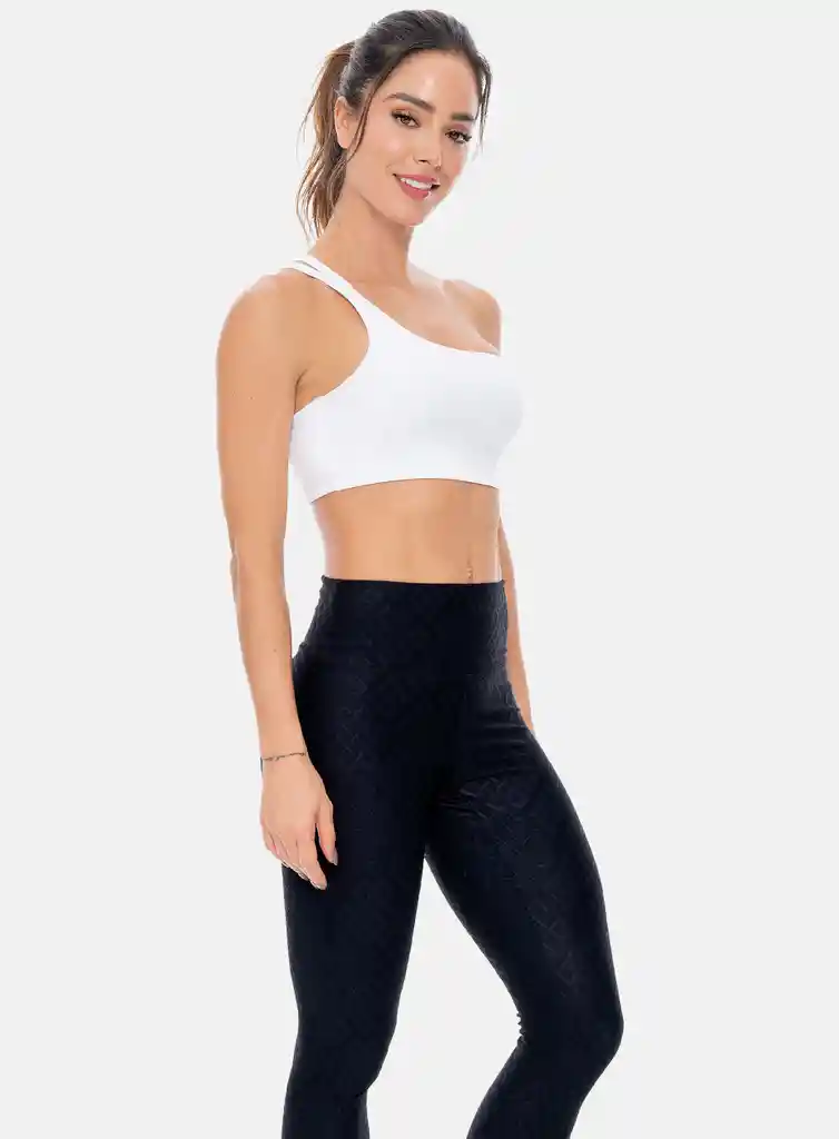 Top Deportivo Mujer Un Hombro Espalda Con Aberturas Talla S - M