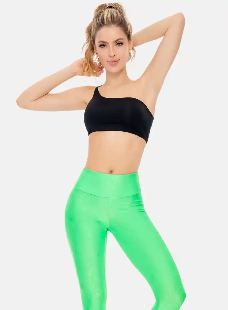 Top Deportivo Mujer Un Hombro Espalda Con Aberturas Talla S - M