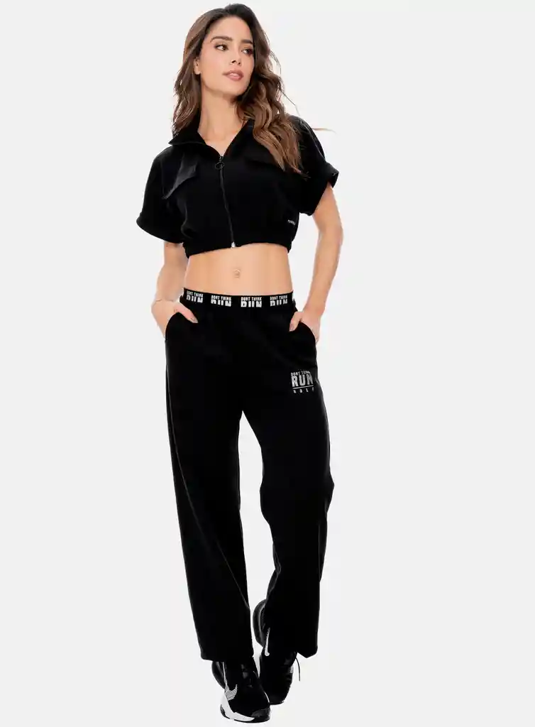 Jogger Deportivo Mujer Con Elástico Expuesto Estampado Talla S - M