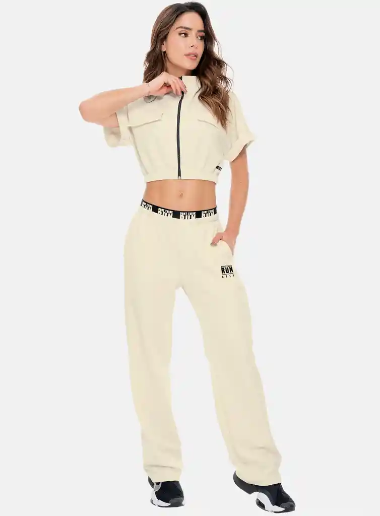 Jogger Deportivo Mujer Con Elástico Expuesto Estampado Talla S - M