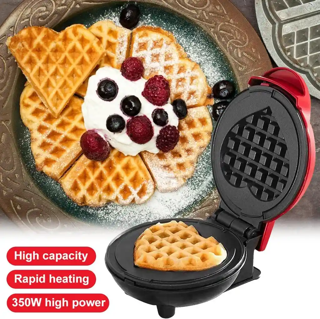 Waflera Eléctrica Para Waffles En Forma De Corazón