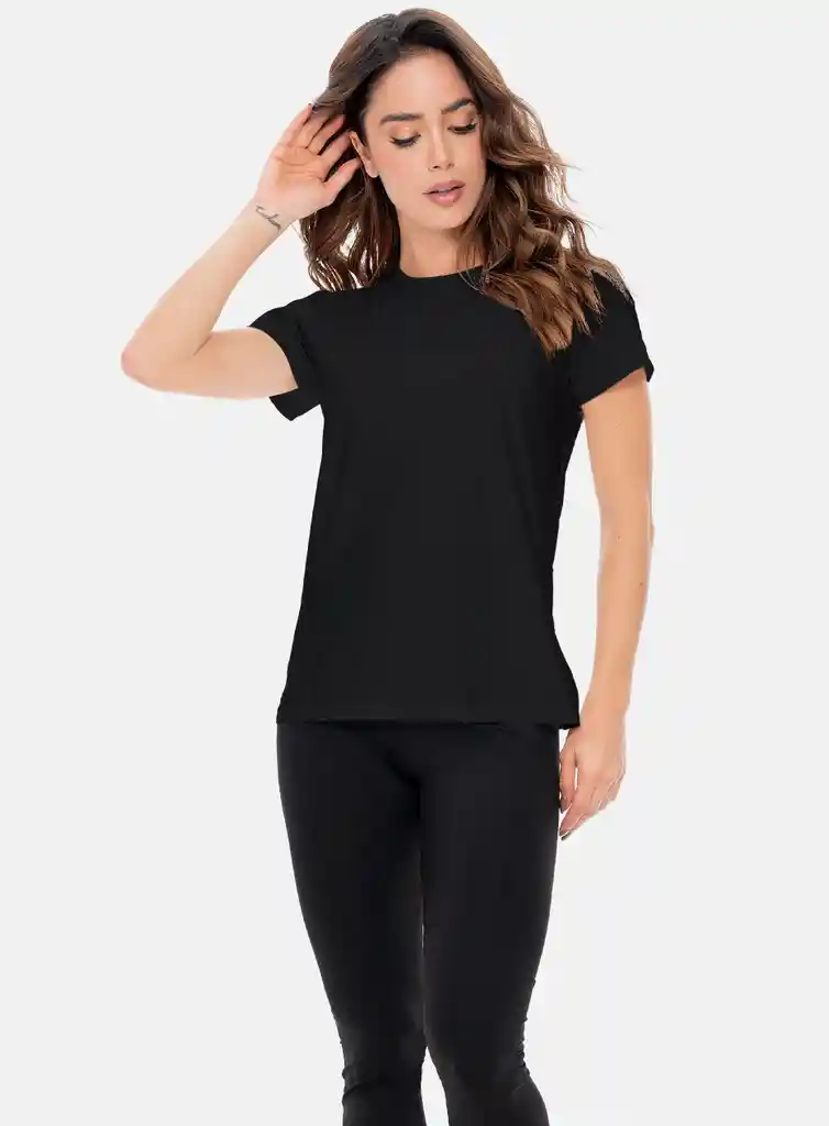 Camiseta Deportiva Mujer Con Aplique Reflectivo Cortes En Malla Talla S - M