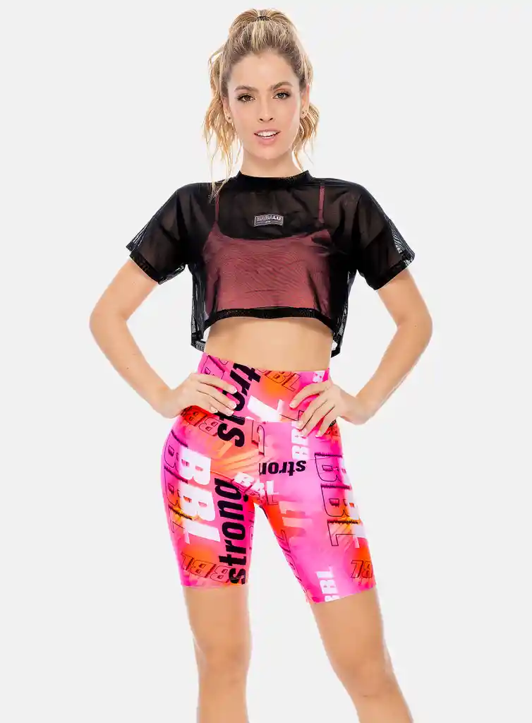 Camistea Deportiva Mujer En Tela Semi Transparente Talla S - M