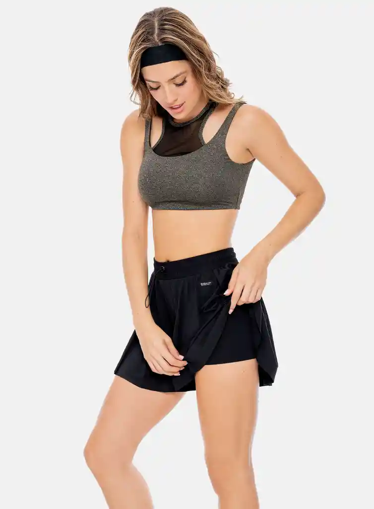 Top Deportivo Mujer Escote Con Cortes En Tela Semi Transparente Talla S - M
