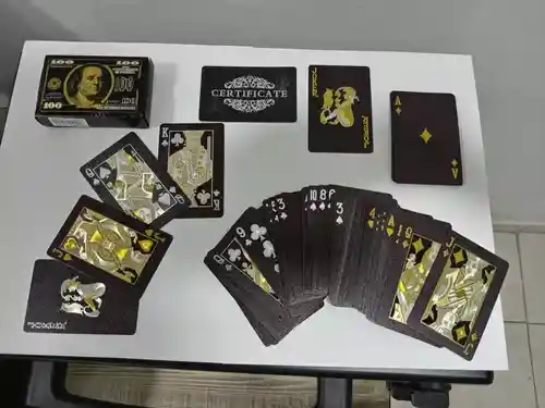 Poker Cartas Casino Profesional Negro Dólar Juego Mesa