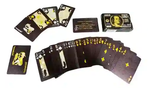 Poker Cartas Casino Profesional Negro Dólar Juego Mesa