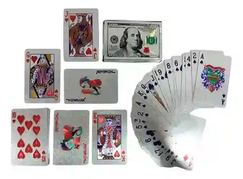 Poker Cartas Casino Profesionales Plateado Juego Mesa Dolar