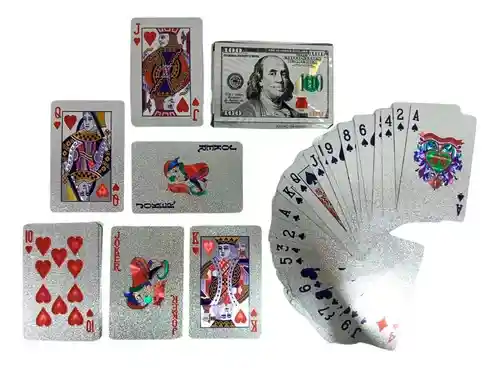 Poker Cartas Casino Profesionales Plateado Juego Mesa Dolar