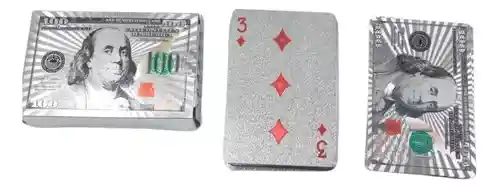 Poker Cartas Casino Profesionales Plateado Juego Mesa Dolar