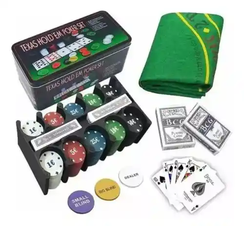 Poker Texas 100 Fichas Cartas Estuche De Lujo Juego Mesa