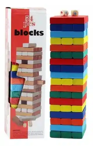 Juego De Madera Jenga 54 Piezas Grande Torre Bloques