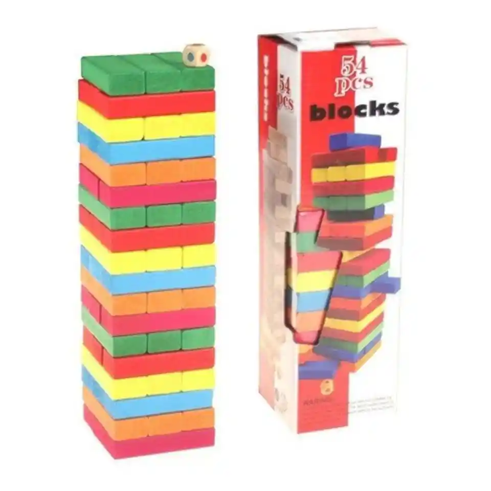 Juego De Madera Jenga 54 Piezas Grande Torre Bloques