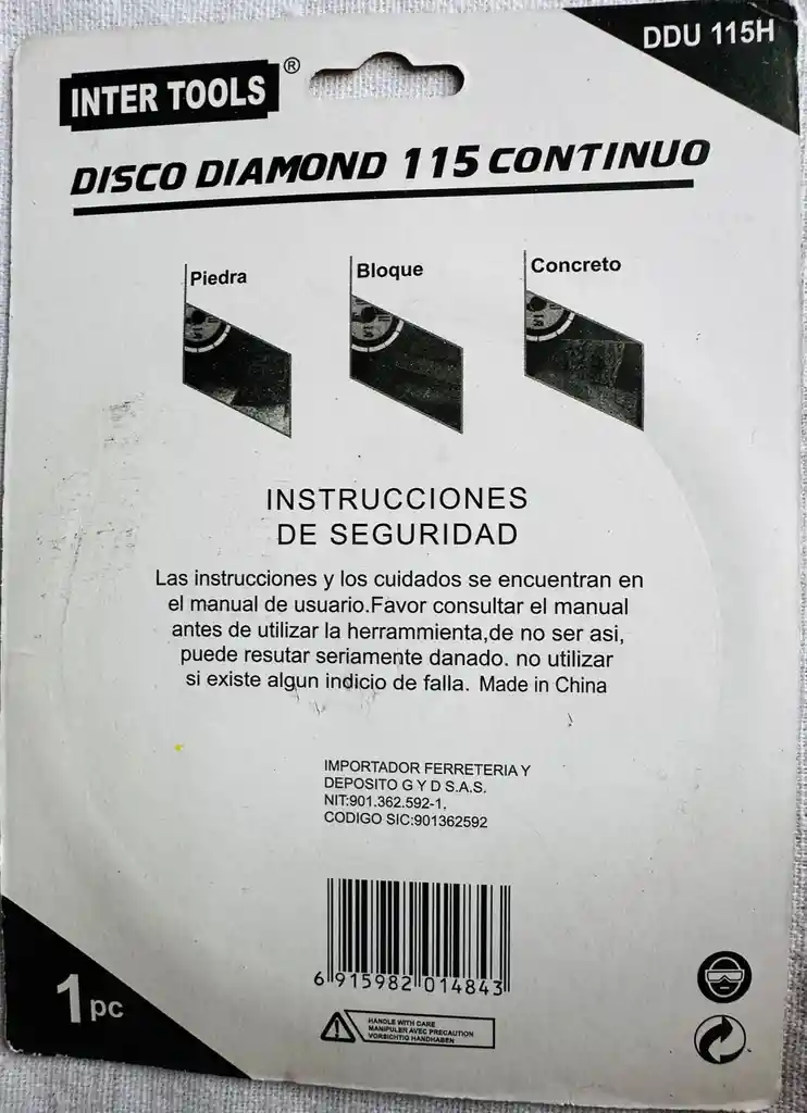 Disco Diamantado Continuo De 4 1/2"