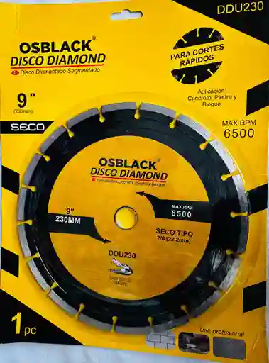 Disco Diamantado Segmentado De 9" Osblack