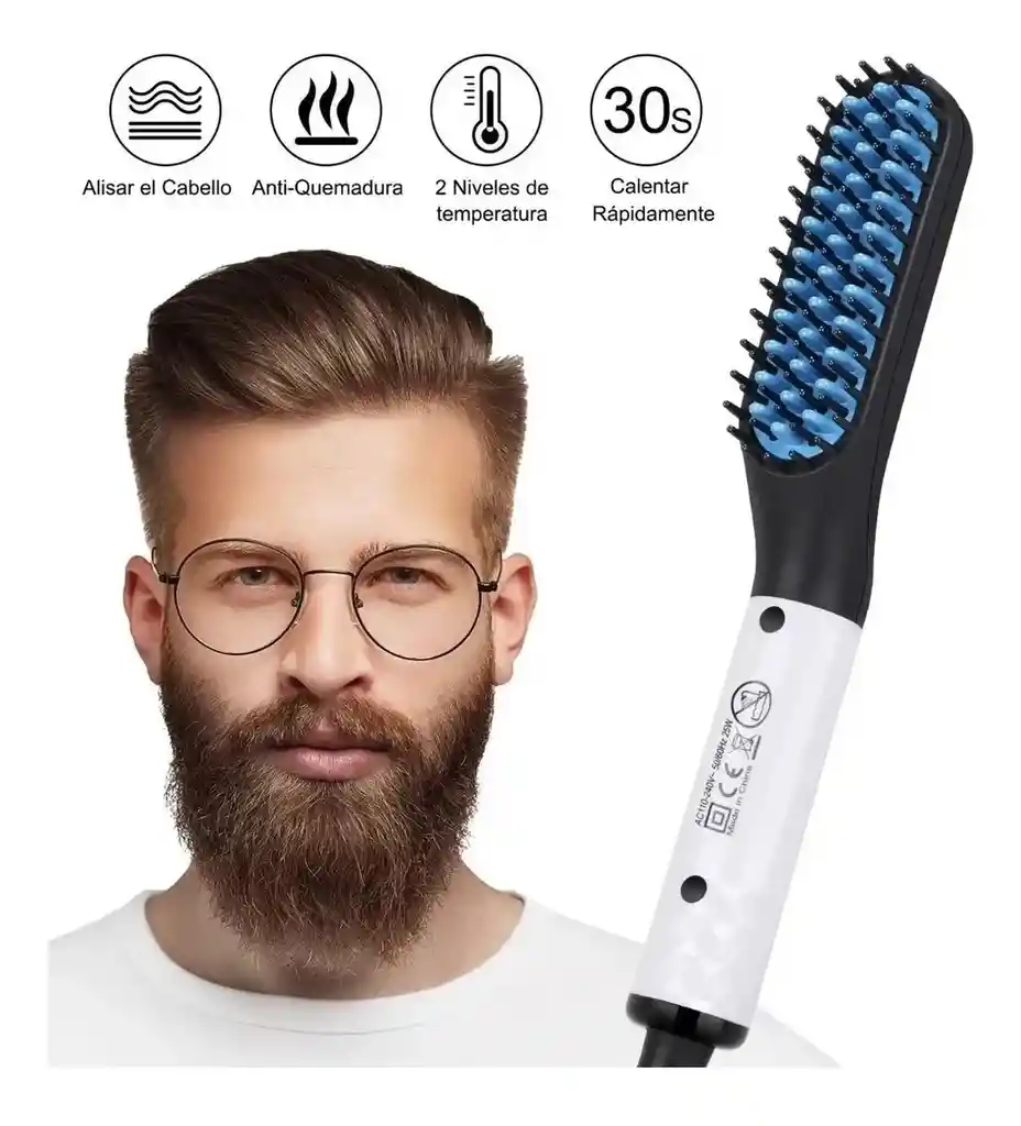 Plancha Barba Cepillo Electrico Cabello Peine Barber Brush