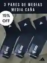 3 Pares De Medias Media Caña Deportiva Única Talla Calcetín Color Negro Tipo Adidas Calcetin Estirable