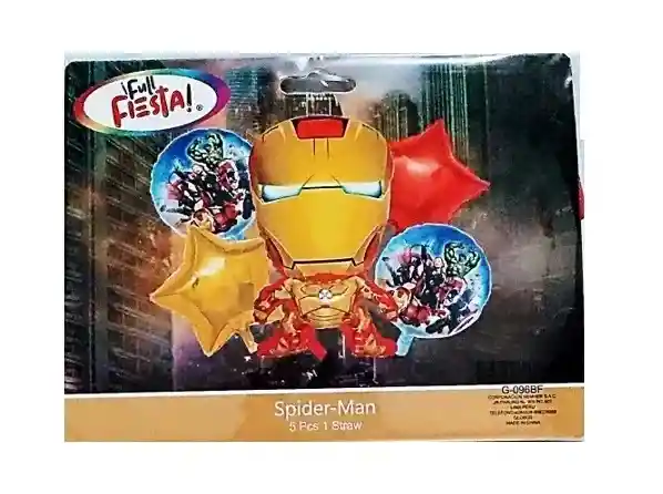 Globo Metalizado Bouquet 5 Piezas Iron Man Avengers