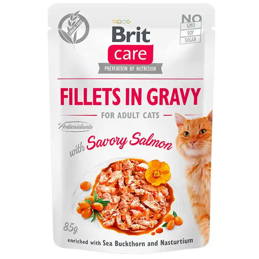 Brit Cara Fillet In Gravy Salmon 85gr