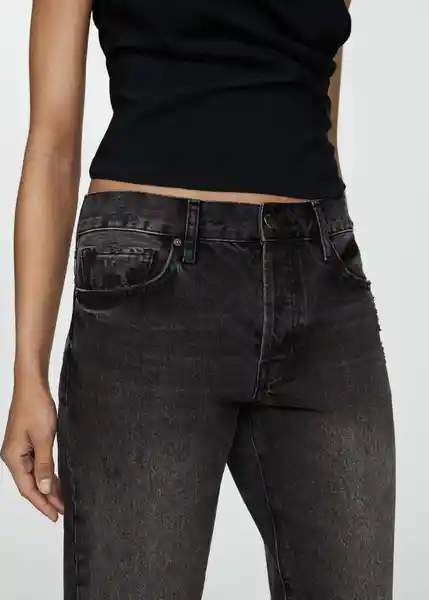 Jean Tokio Tejano Negro Talla 36 Mujer Mango