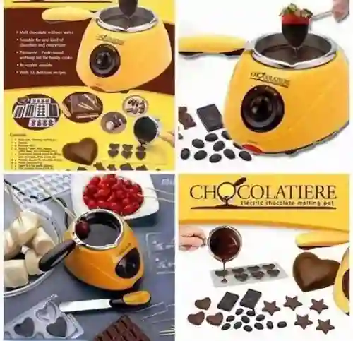 Maquina Olla Fondue Para Derretir Chocolate + Accesorios