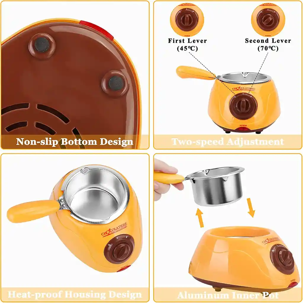 Maquina Olla Fondue Para Derretir Chocolate + Accesorios