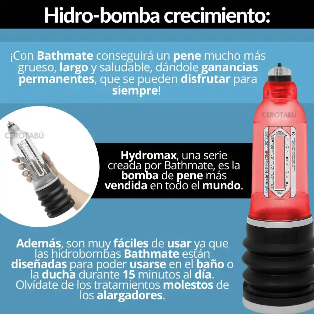 Bomba Hidrobomba Premium Succión Crecimiento Pene Grande X40