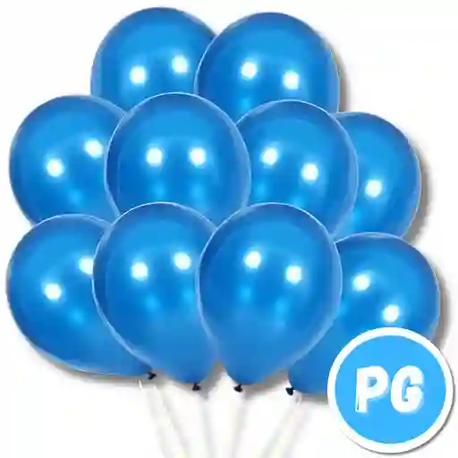 Paquete De Bomba Plastica R12 30cm X10 Unds Cromadas Azul Claro