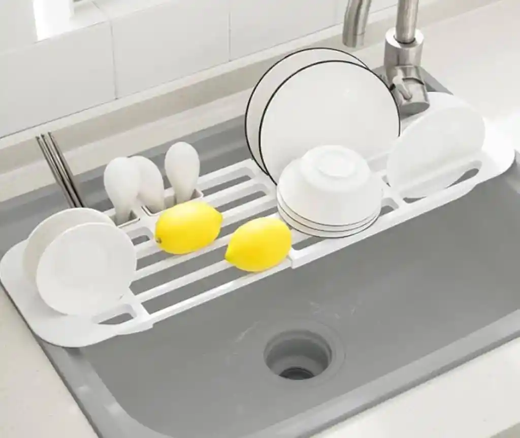 Escurridor De Platos Extensible, Estante Para Secar Platos Sobre El Fregadero