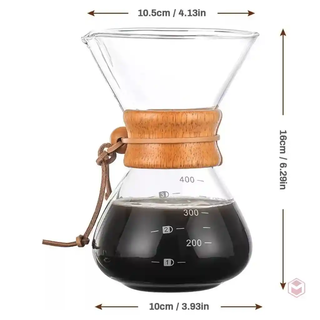 Cafetera Chemex 400 Ml Vidrio Borosilicato Color Blanco F-904b
