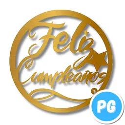 Letrero Feliz Cumpleaños Grande Dorado