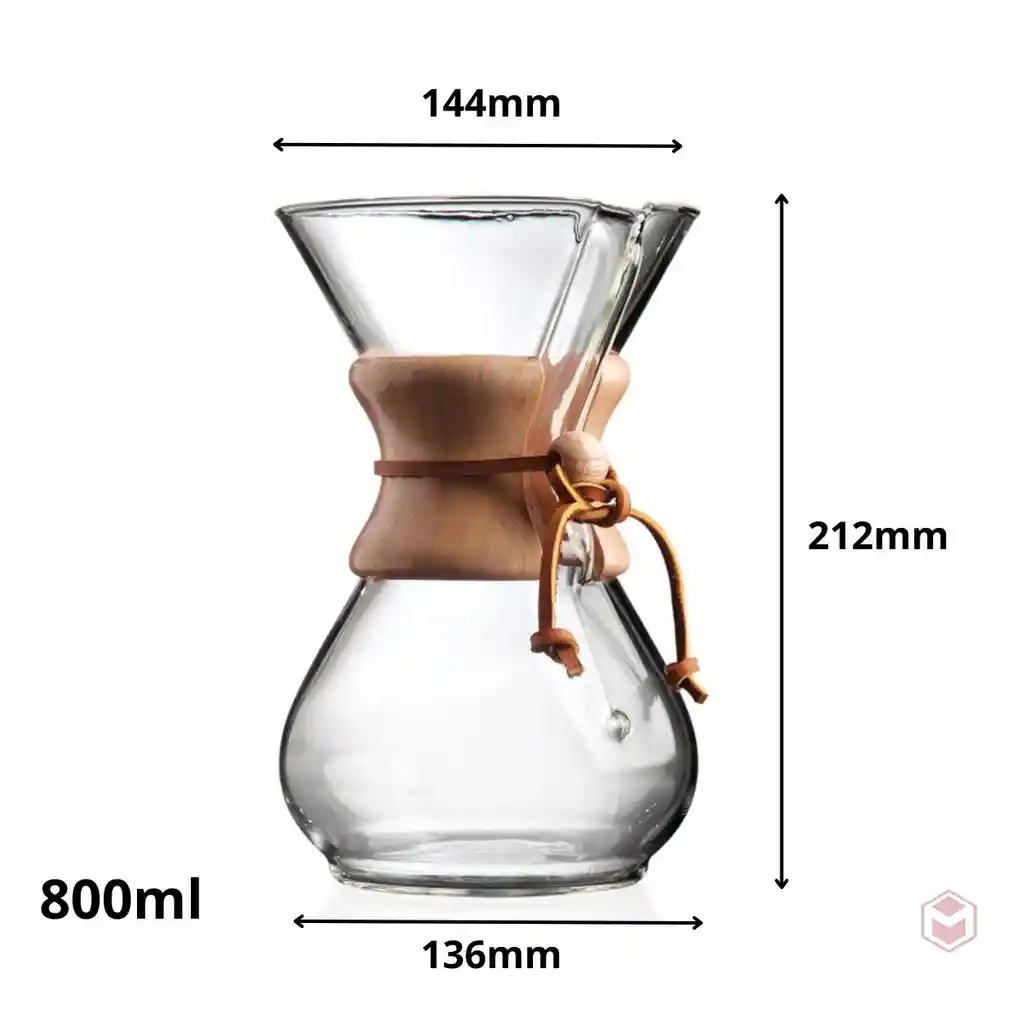 Cafetera Chemex 800 Ml Vidrio Borosilicato Color Blanco F-904bg