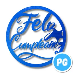 Letrero Feliz Cumpleaños Grande Azul