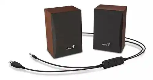 Parlantes Bluetooth Genius Sp- Hf380bt Usb Madera 3w Control Mando - Elegantes