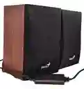 Parlantes Bluetooth Genius Sp- Hf380bt Usb Madera 3w Control Mando - Elegantes