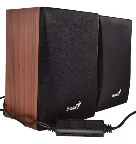 Parlantes Bluetooth Genius Sp- Hf380bt Usb Madera 3w Control Mando - Elegantes