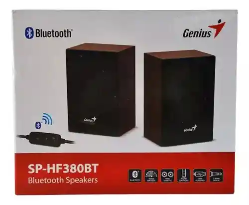 Parlantes Bluetooth Genius Sp- Hf380bt Usb Madera 3w Control Mando - Elegantes