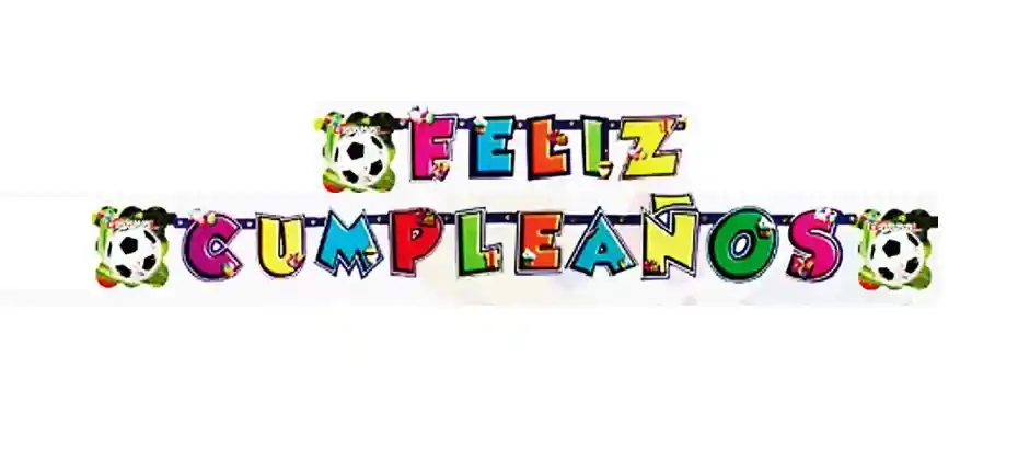 Feliz Cumpleaños Guirnalda Letrero Tematico Balon De Futbol - Copa America Colombia