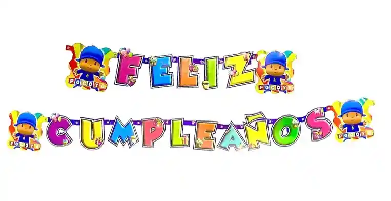 Feliz Cumpleaños Guirnalda Letrero Pocoyo