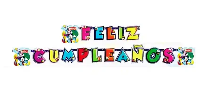 Feliz Cumpleaños Guirnalda Letrero Niño Mickey