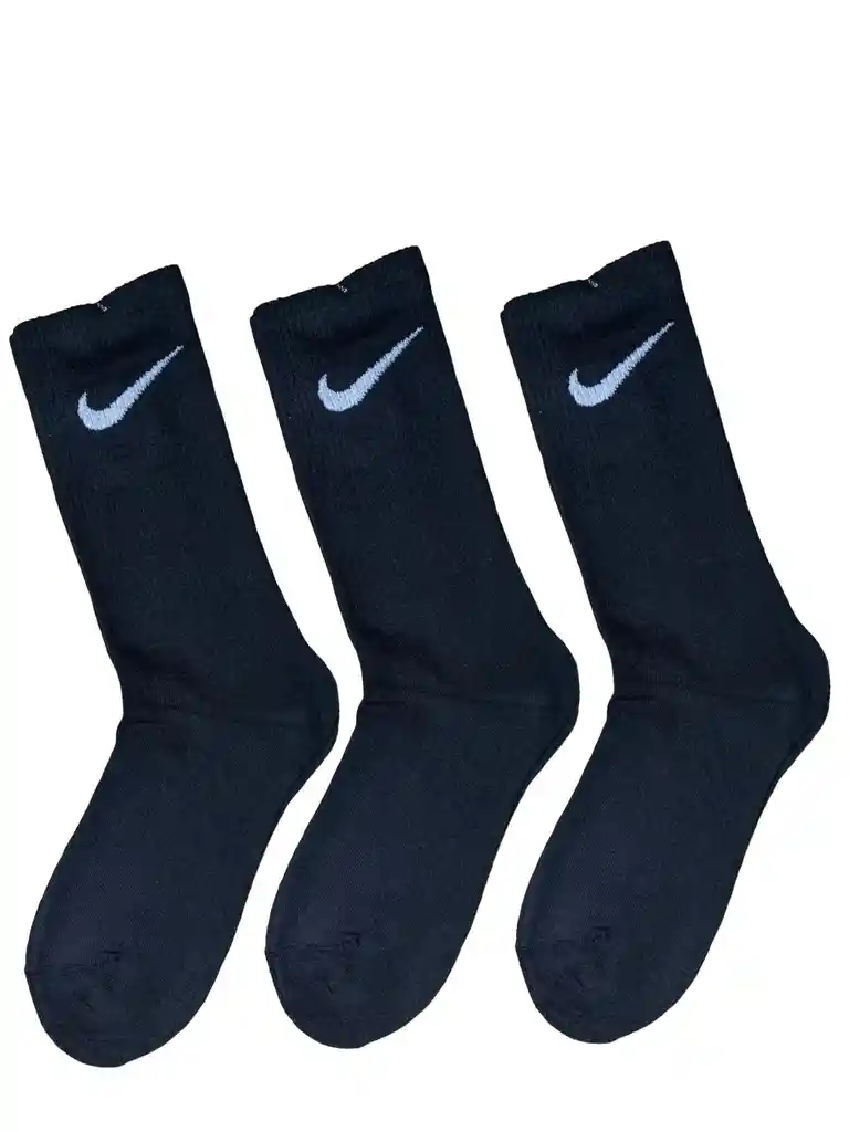 6 Pares Medias Extra Larga, Única Talla Color Negro, Tipo Nike, Calcetín Extralarga Extralarga, Medias Deportivas