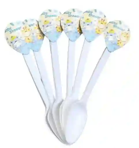 Cucharas Baby Shower Niño Plasticas Paquete X 20 Unidades