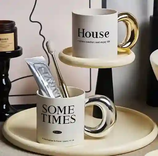 Pocillo Mug Decorativo Blanco House